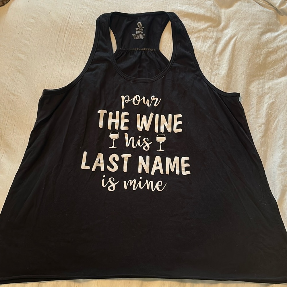 Plus Size Black Wine Tank Top